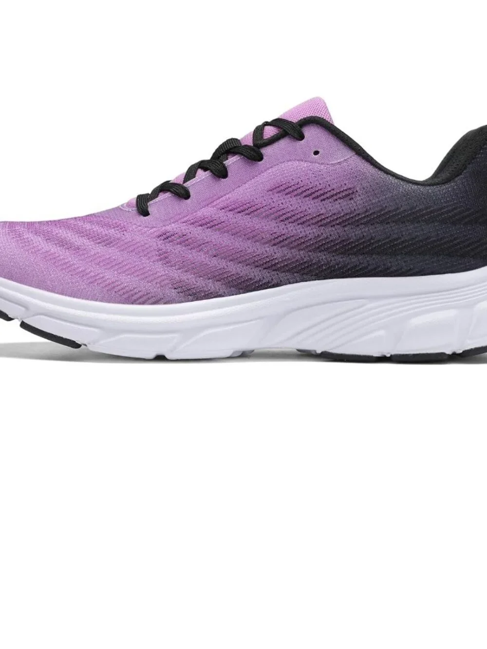 Women's Purple Black Running Shoes Breathable Casual Non Slip Walking Sneakers
